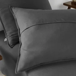Lot de 2 taies d'oreiller flanelle anthracite