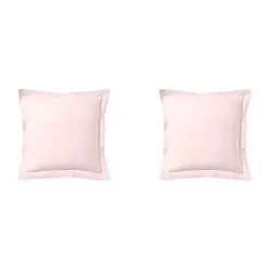 Lot de 2 taies d'oreiller rose aube 100% lin