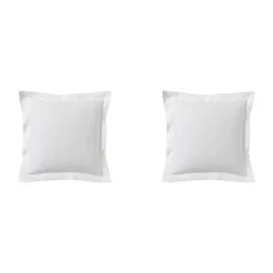 Lot de 2 taies d'oreillers blanc 100% coton