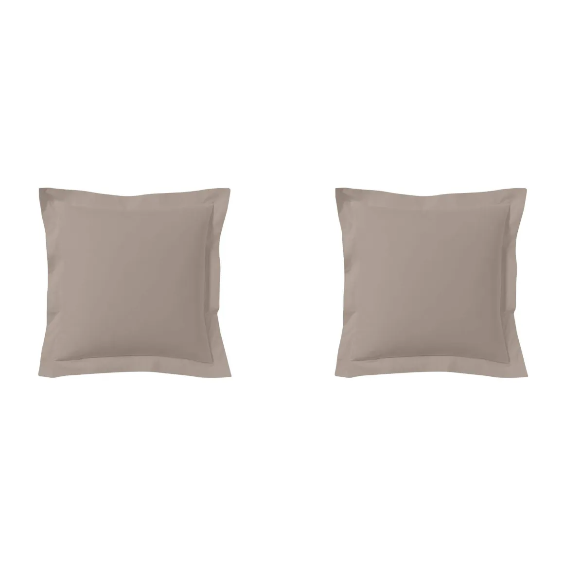 Lot de 2 taies d'oreillers percale lin