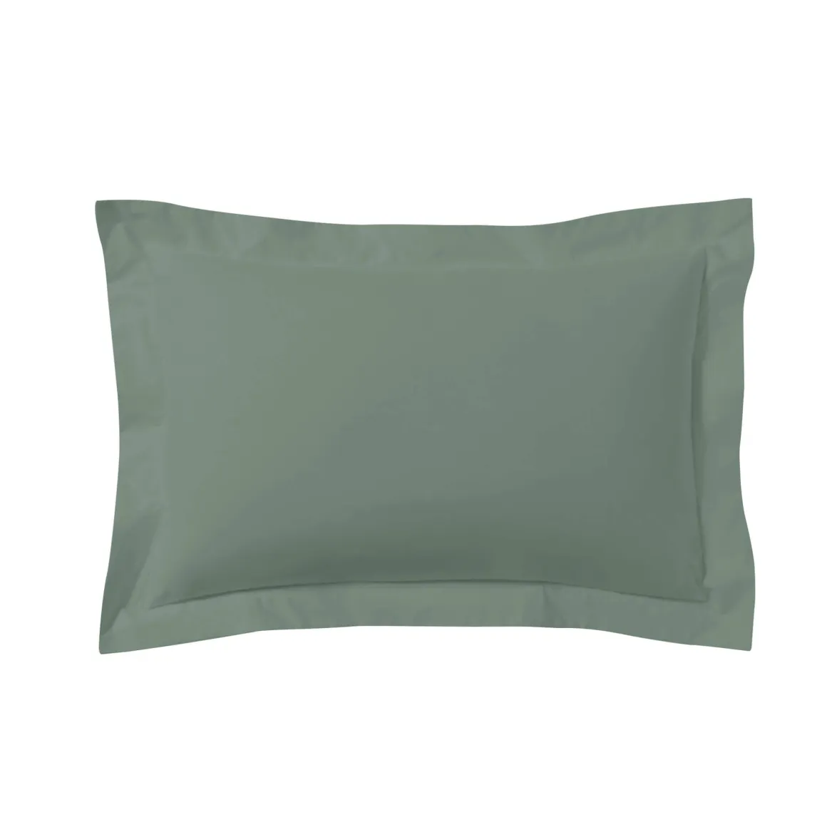 Lot de 2 taies d'oreillers vert de gris 100% coton