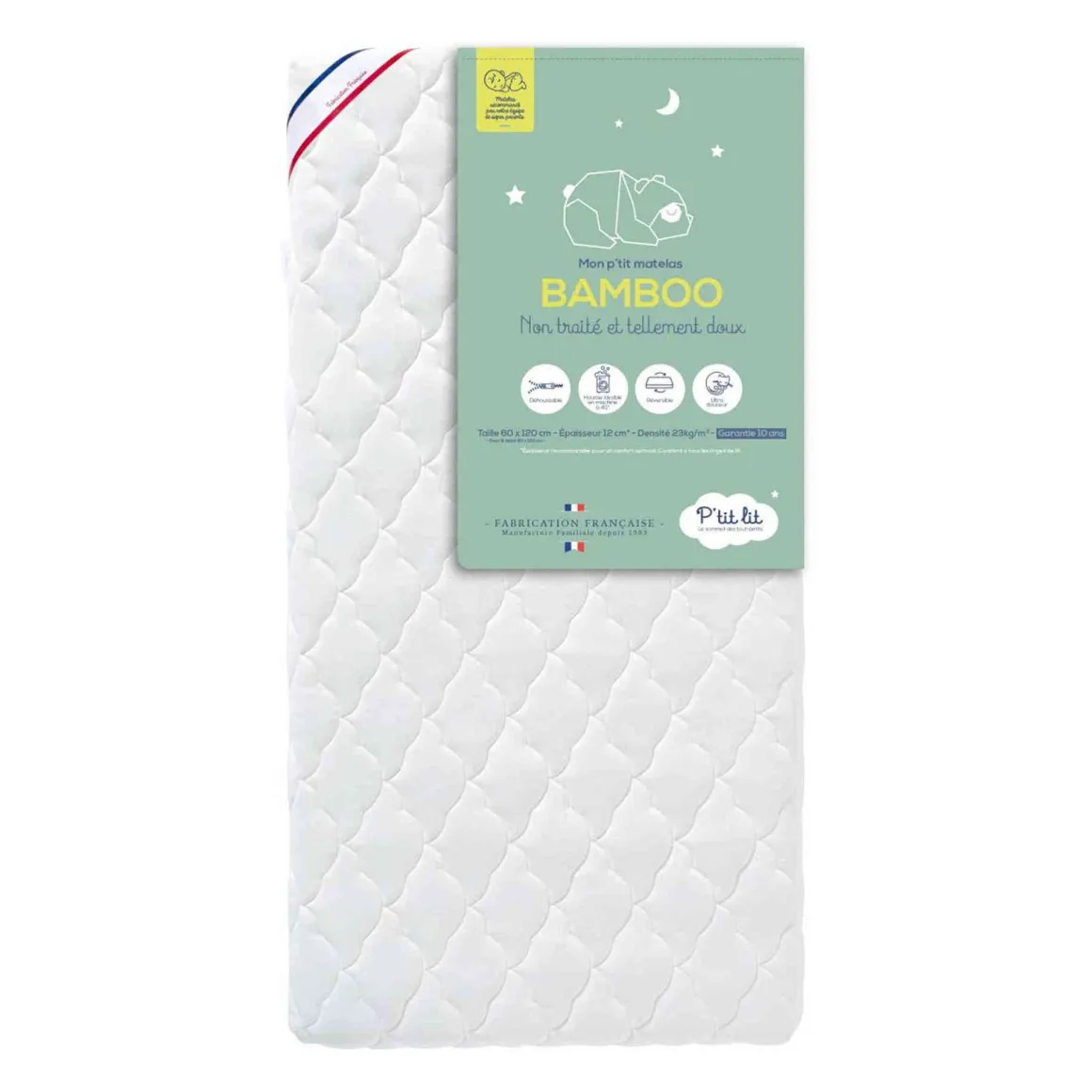 Matelas bébé déhoussable ultra-doux BAMBOO sans traitement