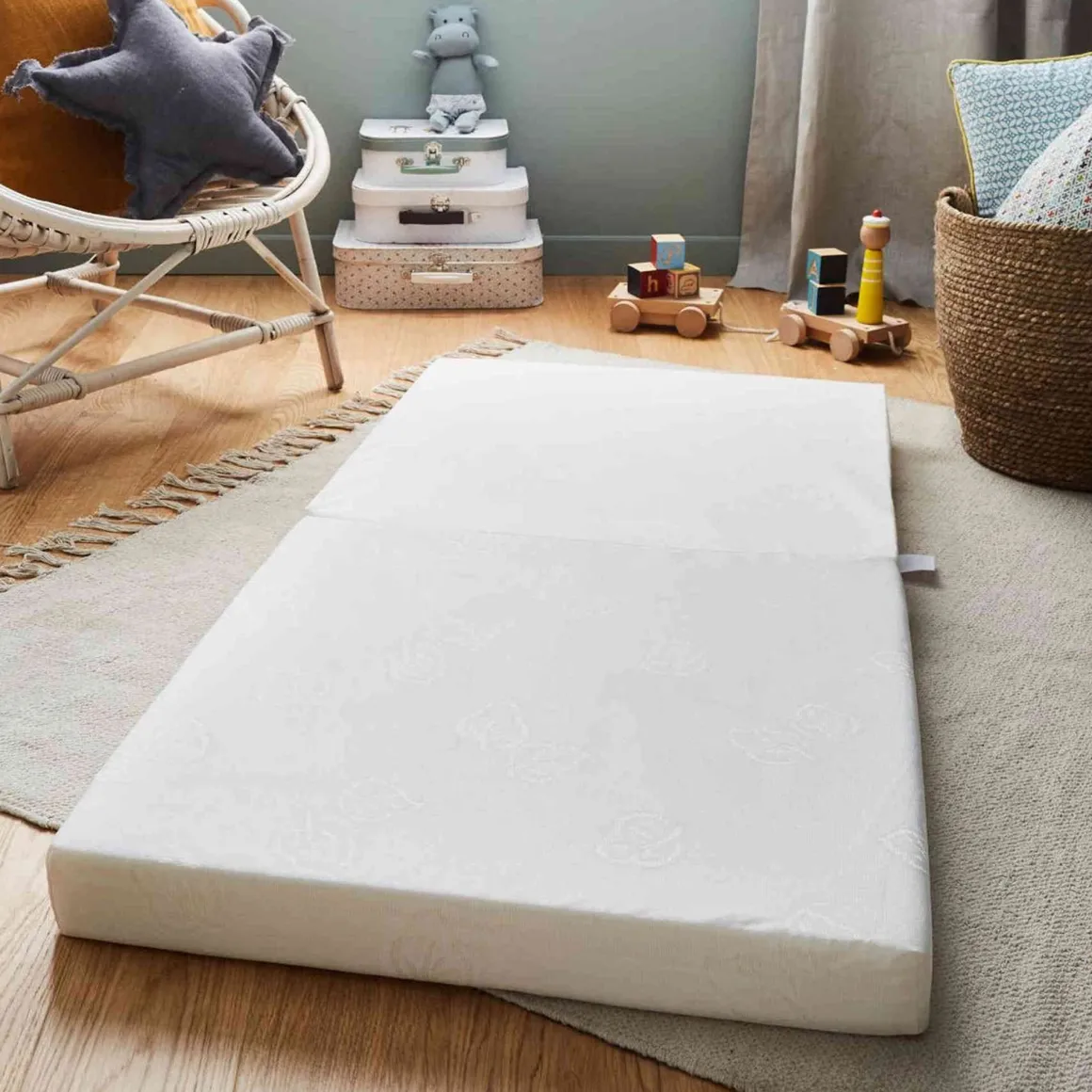 Matelas bébé pliant 2 parties déhoussable NOMADE PREMIUM 60x120