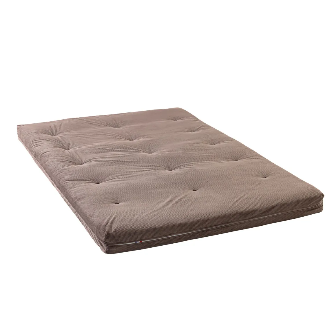 Matelas futon mémoire de forme ferme tissu velours côtelé - Terre de Nuit