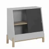 Meuble de rangement enfant avec porte coulissante ardoise - RA5042