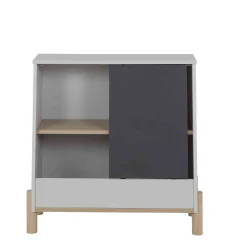 Meuble de rangement enfant avec porte coulissante ardoise - RA5042