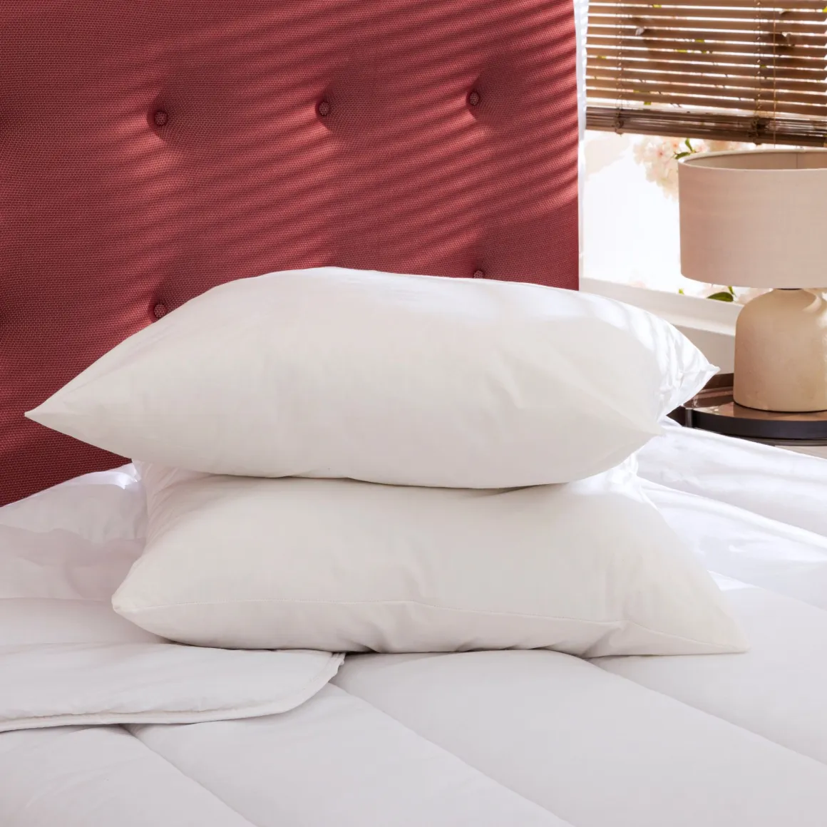Pack couette hiver 550g et oreiller éco naturel moelleux 60x60