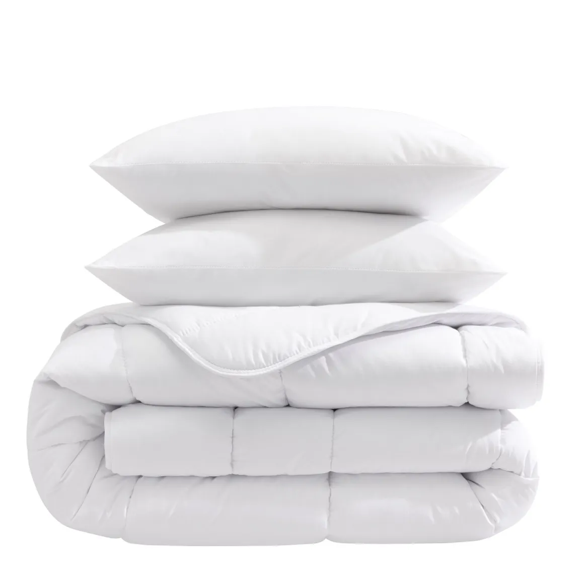 Pack couette mi-saison 350g et oreiller éco naturel moelleux enveloppe coton bio Someo