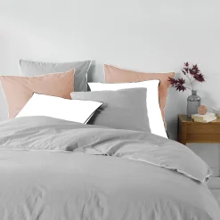 Parure de lit coton lavé Linette Gris