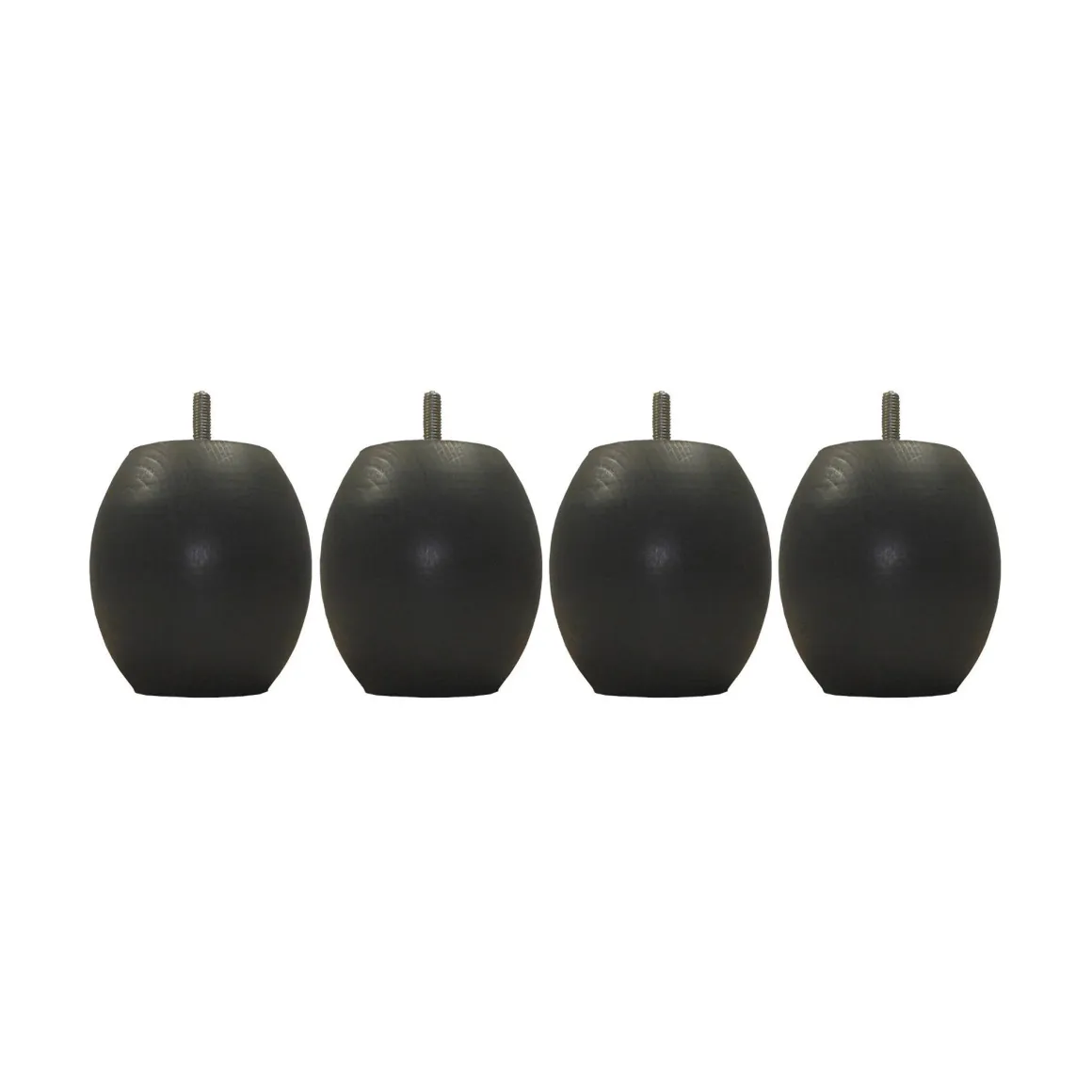 4 pieds boules bois anthracite