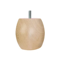 4 pieds boules bois vernis naturel