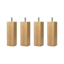 4 pieds carré bois 15 cm