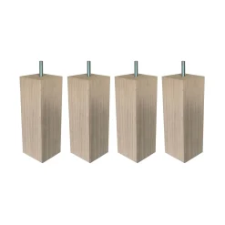 4 pieds carrés bois nature 17 cm