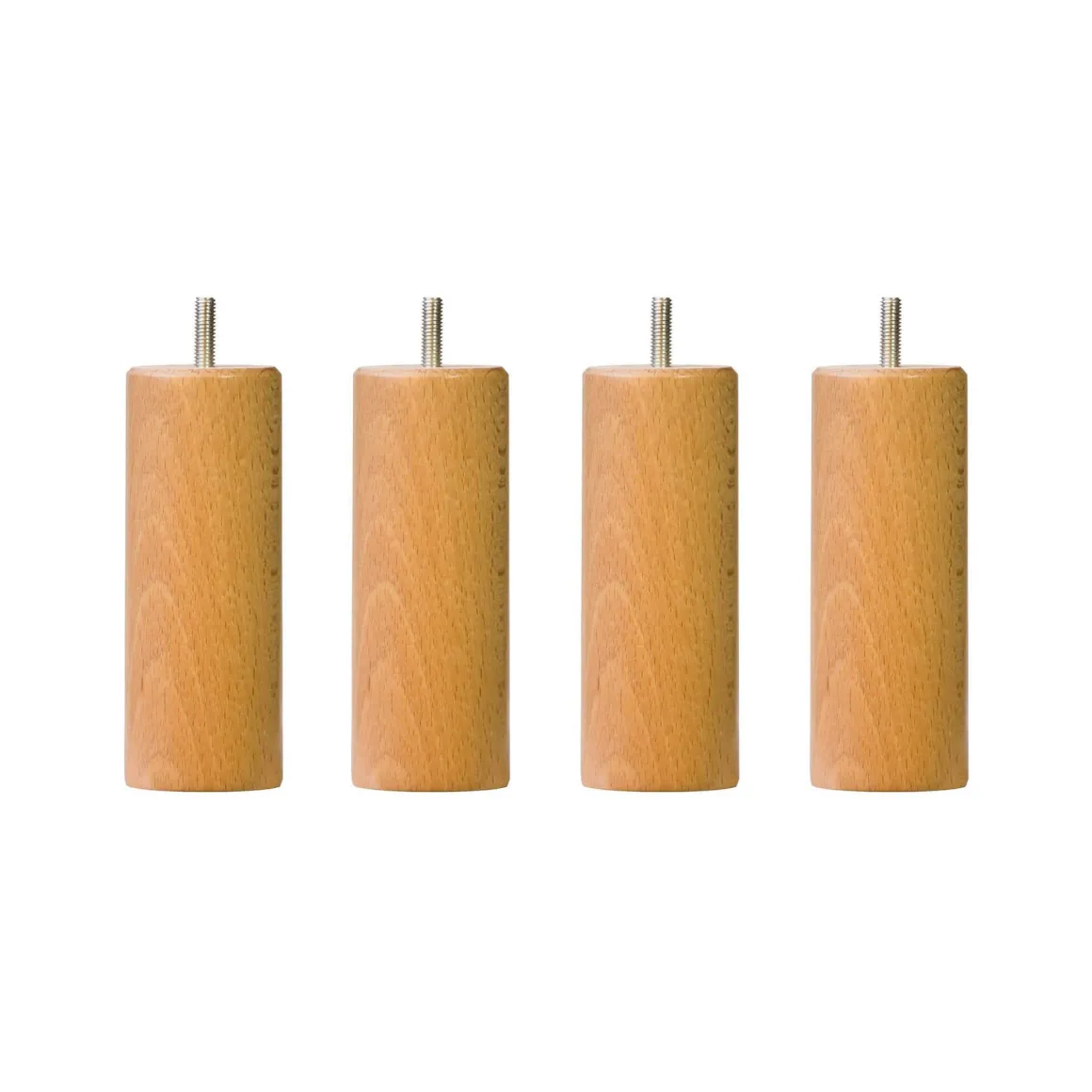 4 pieds cylindriques bois