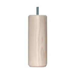 4 pieds cylindriques bois naturel avec veinage frêne blanchi 15 cm