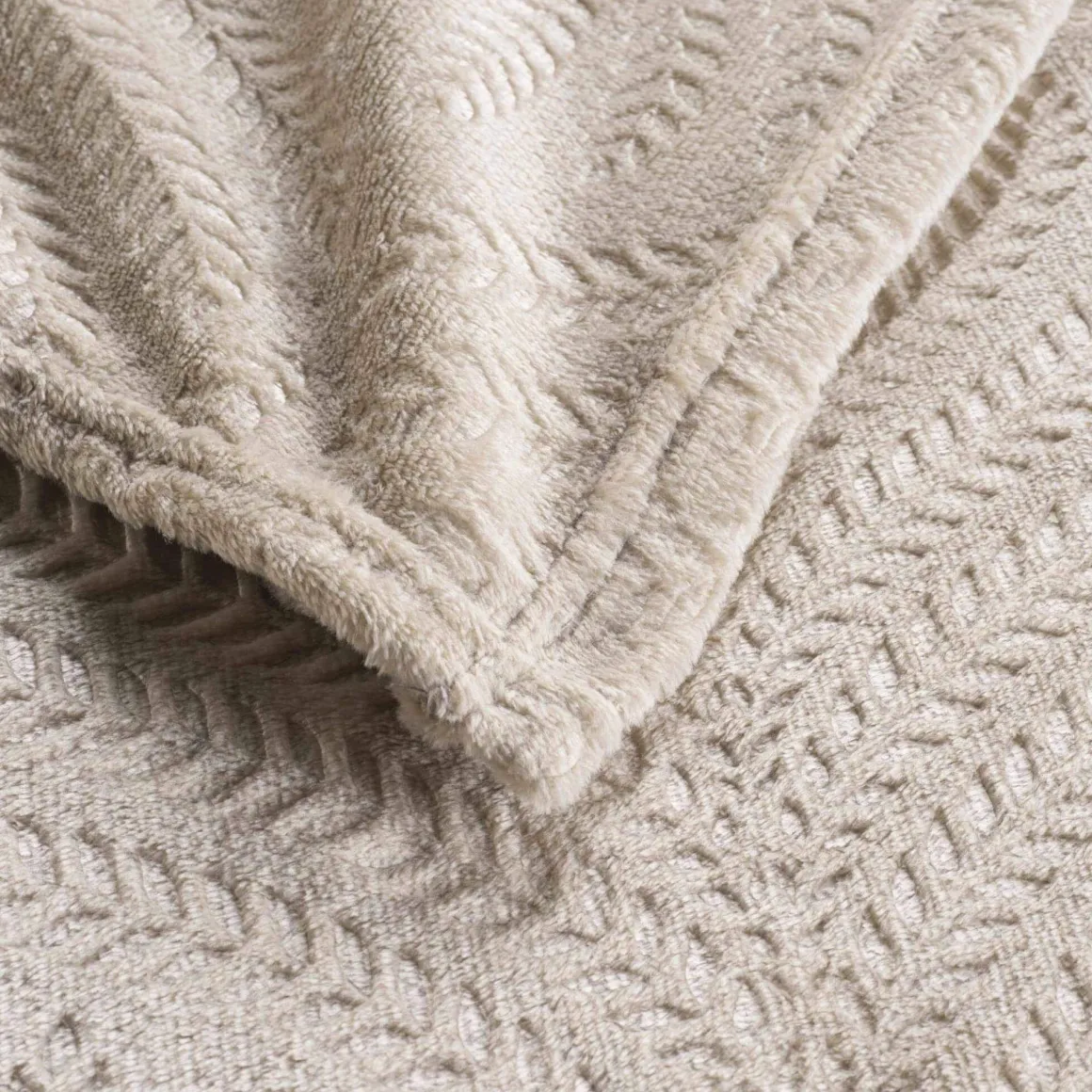 Plaid flanelle relief unie Nelia
