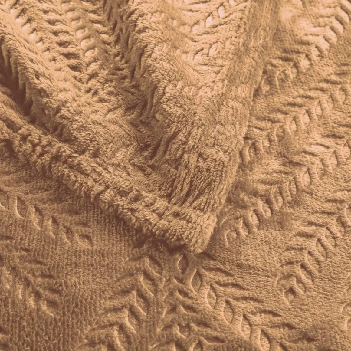 Plaid flanelle relief unie Nelia