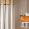 Rideau à œillets en coton chambray curry 135x250