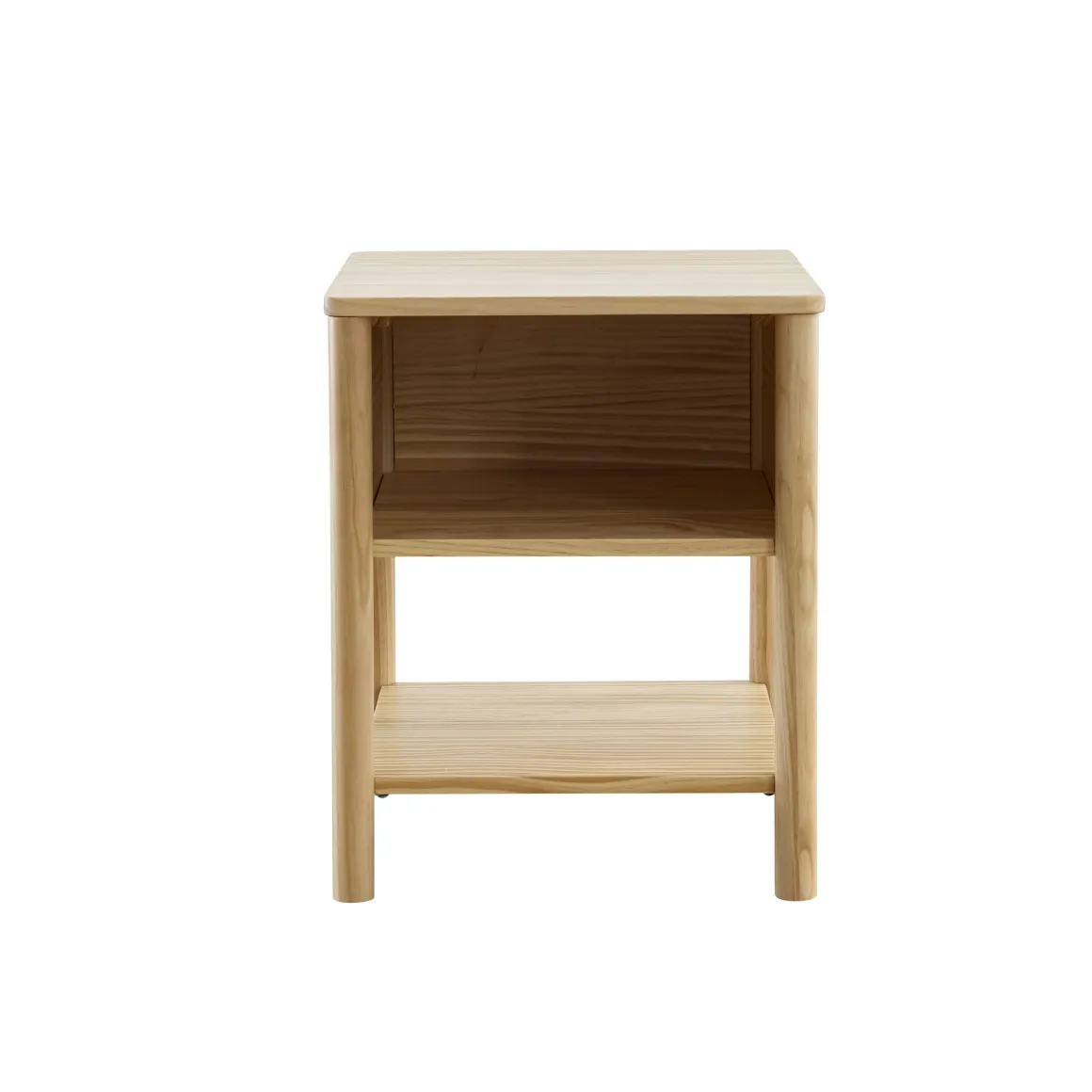 Table de chevet clair bois massif avec niche scandinave