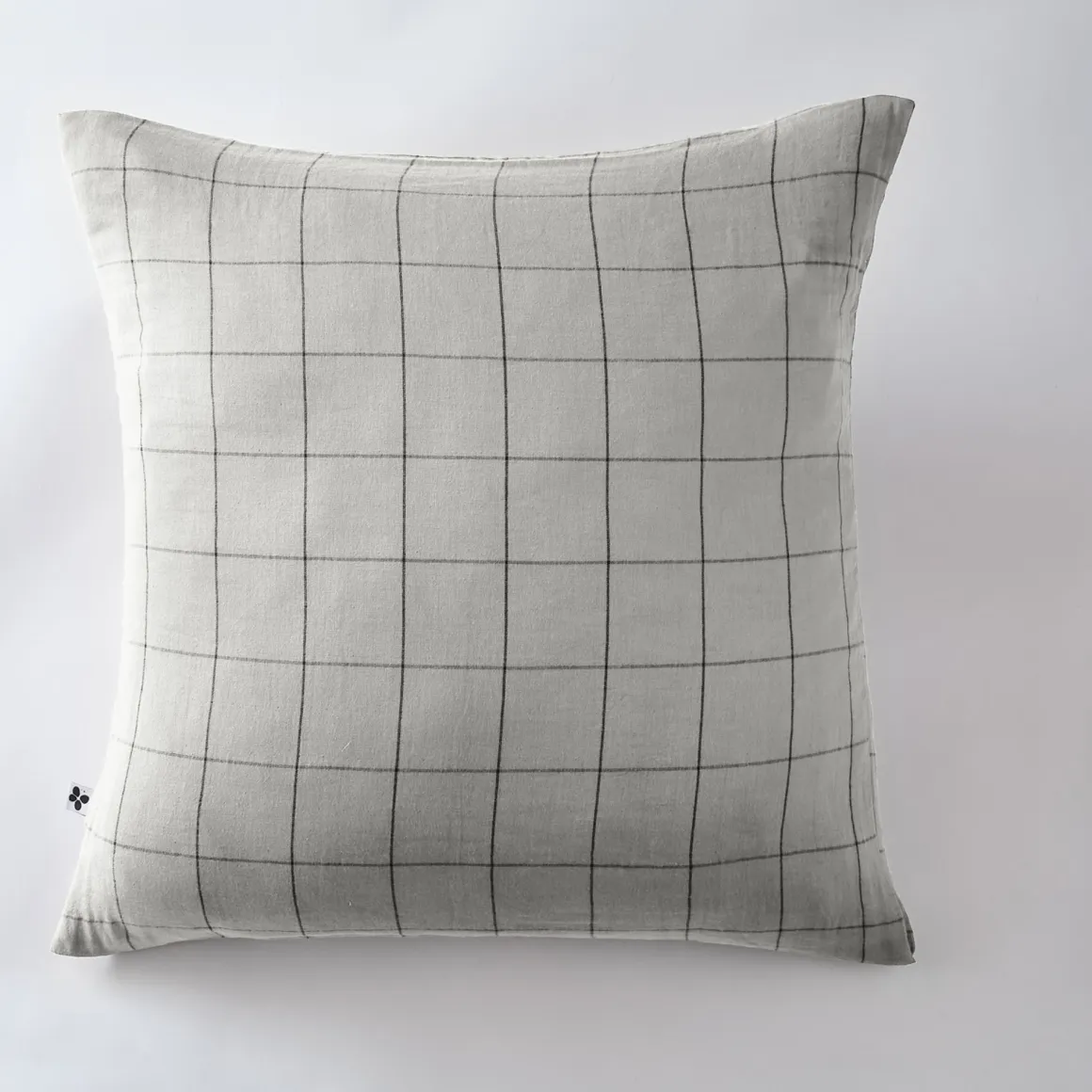 Taie d'oreiller double gaze de coton grands carreaux Terre de Nuit