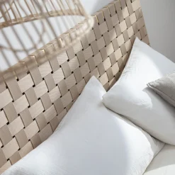 Tête de lit à lanières en bois naturel - Terre de Nuit